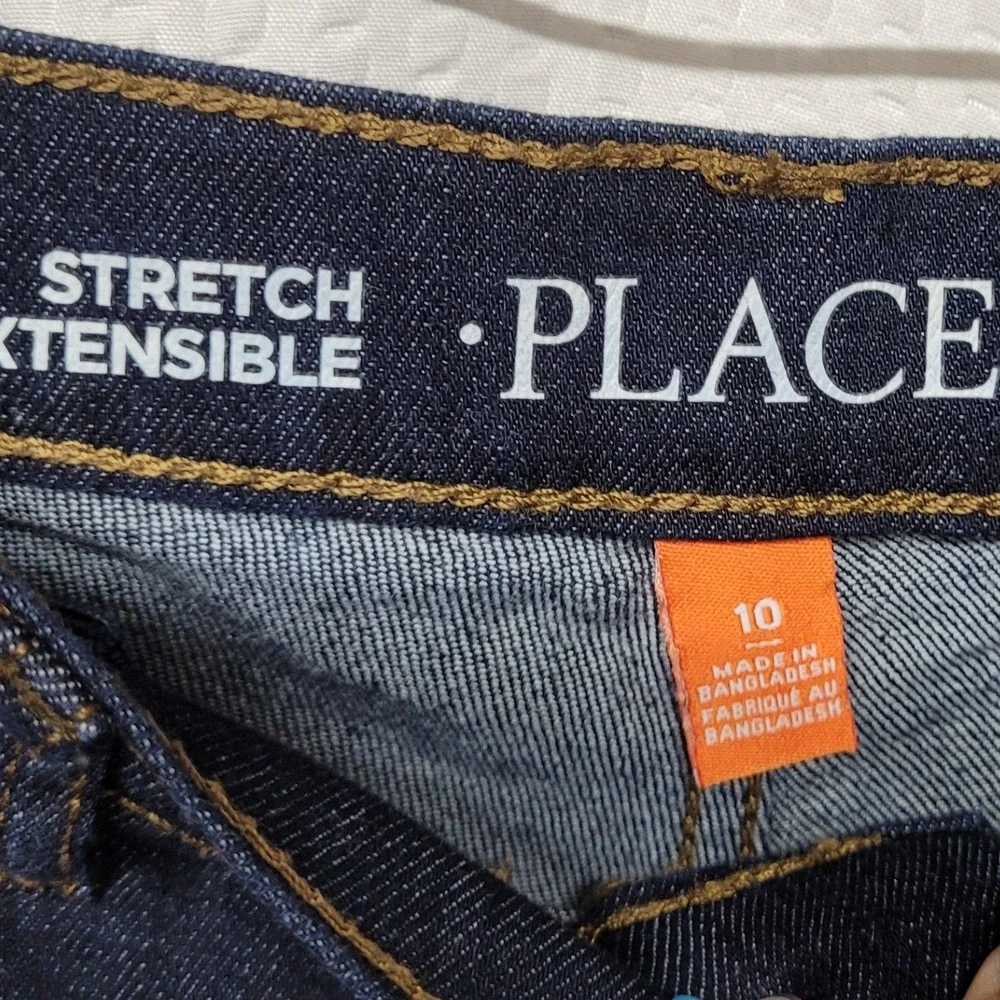The Childrens Place Boys Straight Leg Stretch Jeans Dark Wash Size 10